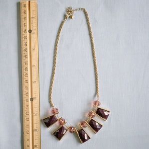 16" gold and purple statement necklace